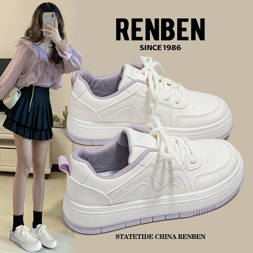 人本高颜值校园百搭学生小白鞋