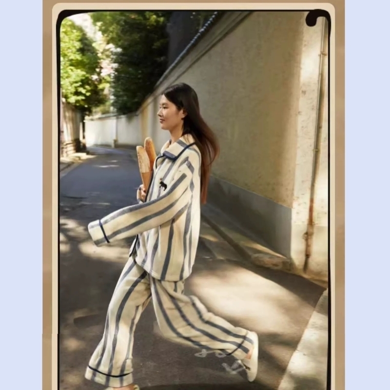 野兽P家居都市野兽黑豹法兰绒家居服套装可外穿冬季情侣睡衣