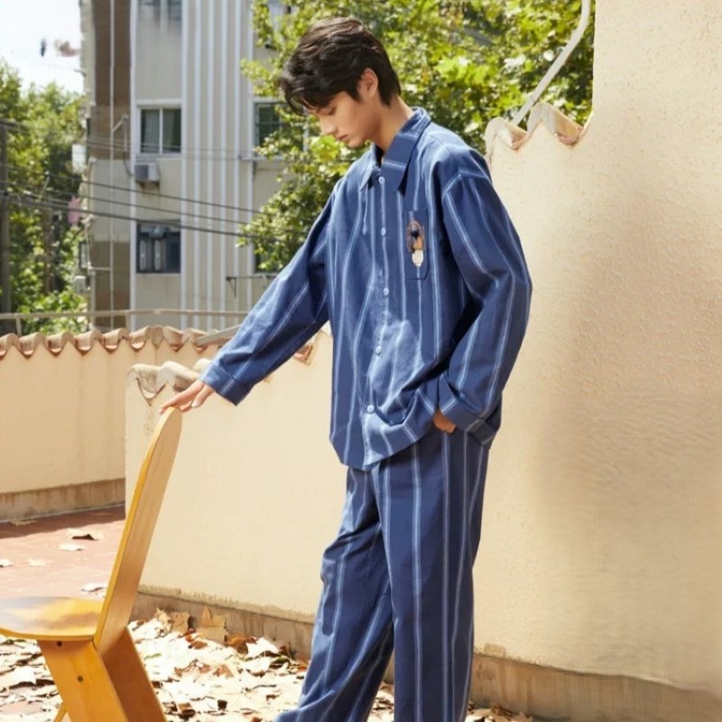 野兽P同款家居都市野兽黑豹加厚全棉法兰绒家居服套装可外穿睡衣