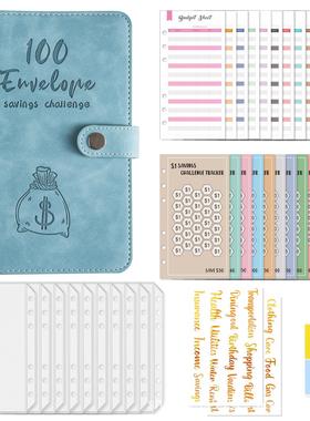 跨境热卖100天存钱挑战A6活页笔记本财务规划省钱预算计划手账本