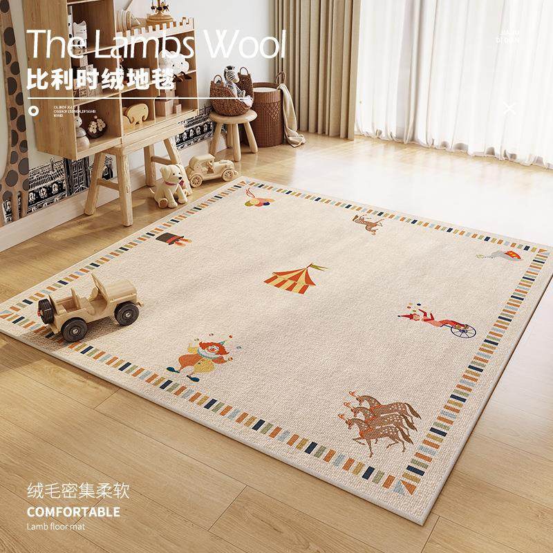 正方形卡通少儿童地毯客厅书房玩具婴儿爬行垫子卧室玩耍免洗地垫