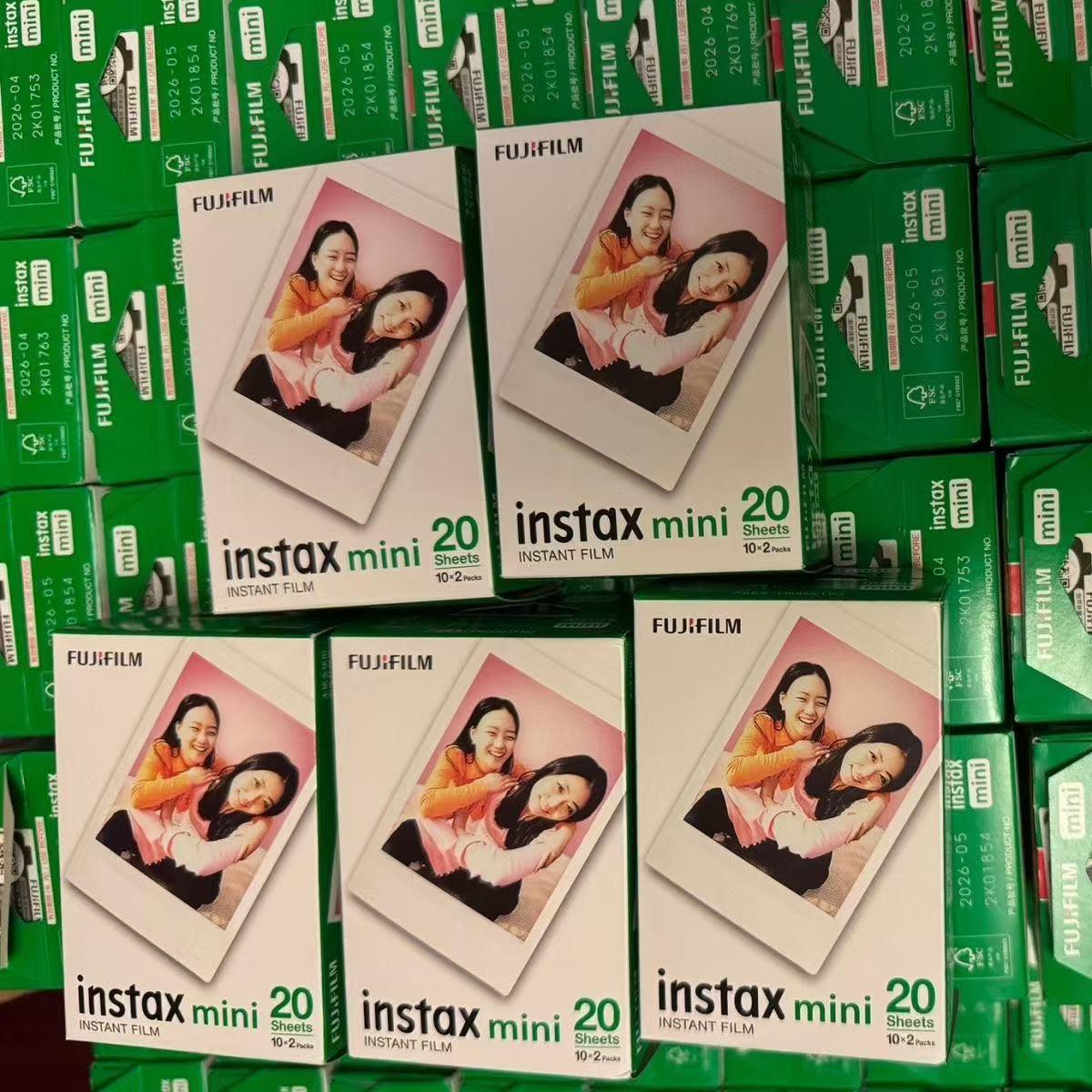 现货拍立得mini系列通用3寸白边相纸富士mini白边相纸20张盒