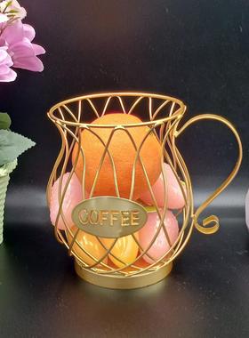 厂家直销外贸创意铁线烛台铁艺果篮电镀金色喷塑摆件饰品铁艺摆件