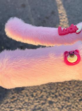 电动车毛绒把手套冬季保暖防寒防滑电瓶车摩托车三轮车自行车通用