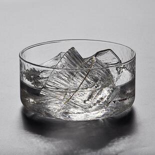 玻璃茶洗锤纹小号水洗建水杯洗壶承茶道配件泡面碗果盘沙拉碗家用