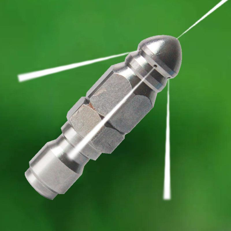 水老鼠喷嘴不锈钢1/4快插前一后六喷头下水道管道清洗疏通5000psi