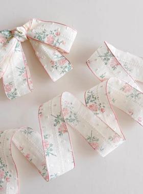 碎花蕾丝镂空花朵布艺丝带彩带 服饰头饰蝴蝶结发夹diy材料辅料