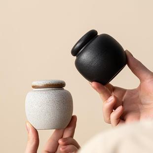 茶仓小号 陶瓷茶叶罐子小罐陶瓷罐家用便携密封防潮储茶罐创意中式