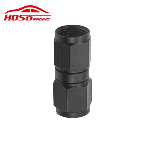 汽车零部件改装接头6an黑色铝合金an6直通母螺纹旋转接头适配器