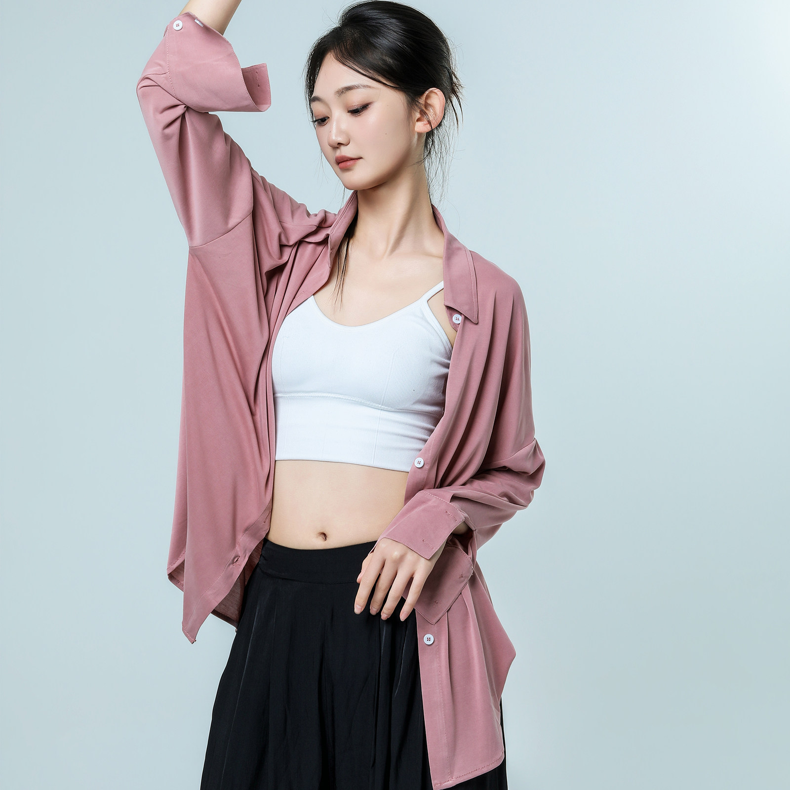 朵棠新款现代舞蹈衬衫练功服男女款演出服宽松上衣飘逸长袖舞蹈生图片