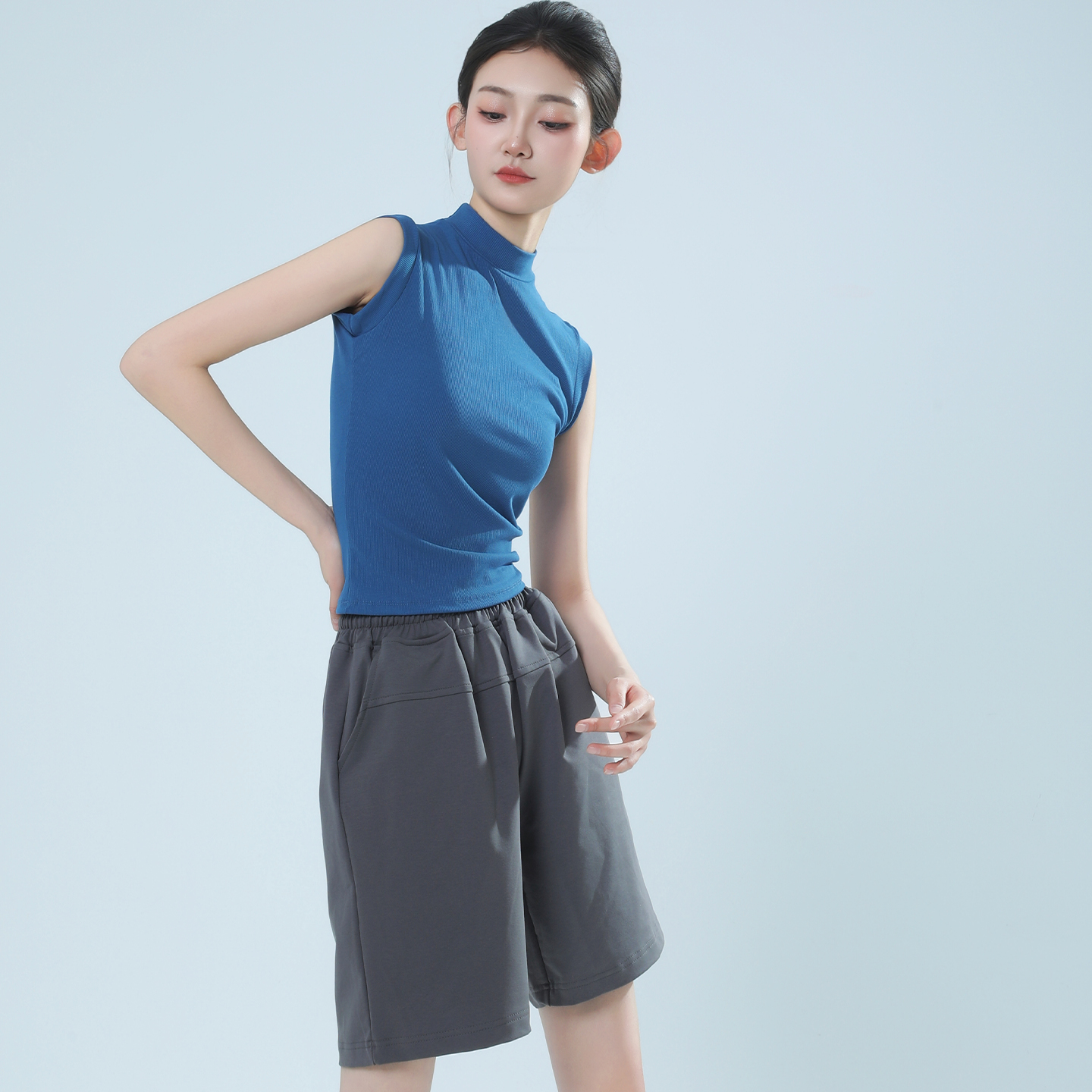 朵棠现代舞服无袖背心形体训练服新款高领上衣舞蹈练功服夏季