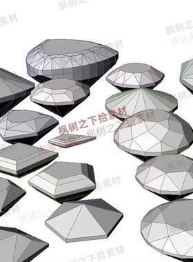 钻石宝石犀牛模型Rhino/C4D/3dmax/blender/maya/SU模型建模素材