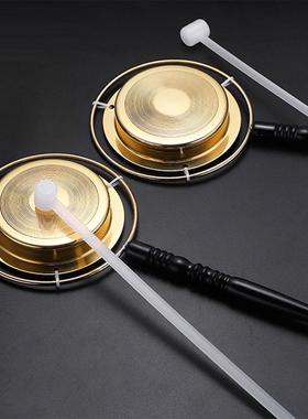 佛具用品法器寺庙佛堂家佛事木鱼铜庆引磬塑料直柄铜铛子敲击乐器