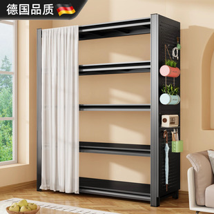 德国置物架多层阳台客厅卧室厨房洞洞板防尘帘落地式收纳铁架子