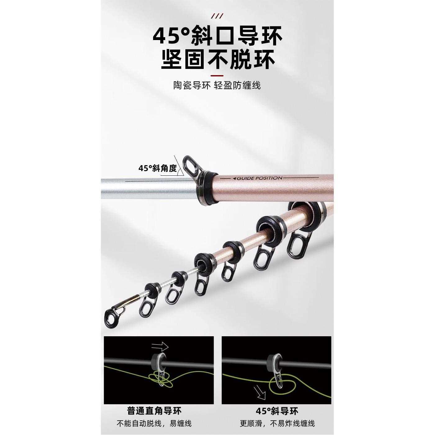 迪佳矶竿新款 波浪二代斜口导环矶钓竿碳素渔具垂钓用品 正品