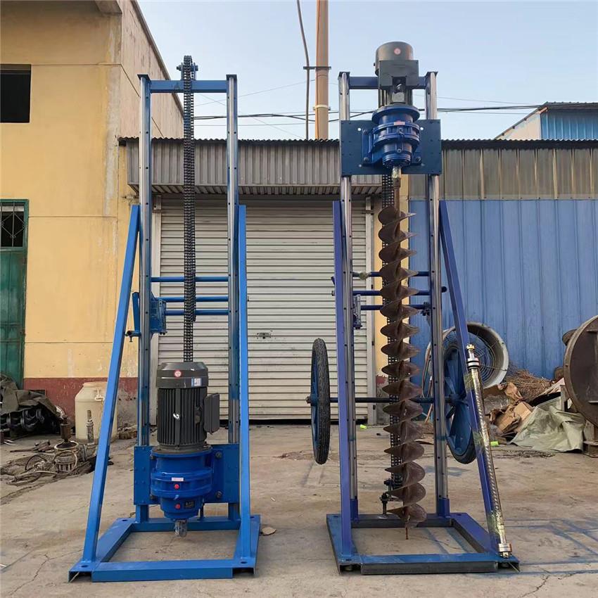 二相和三相庭院光伏打桩机太阳能拧地螺旋桩植入手推支架柴油动力