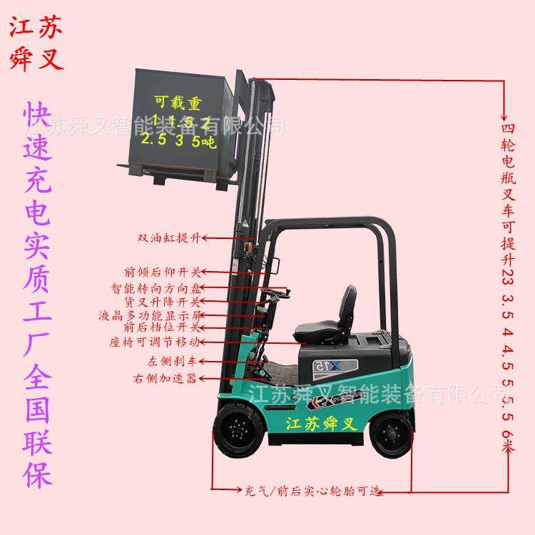 1吨2吨电动叉车座驾式全自动堆高车无腿升降搬运机电瓶装卸铲车,商业/办公家具,堆高车,淘宝优惠券,粉丝福利购,淘宝优惠卷