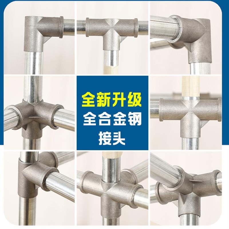 简易衣柜家用卧室组装布衣柜出租房收纳全钢架加T粗厚落地衣橱架