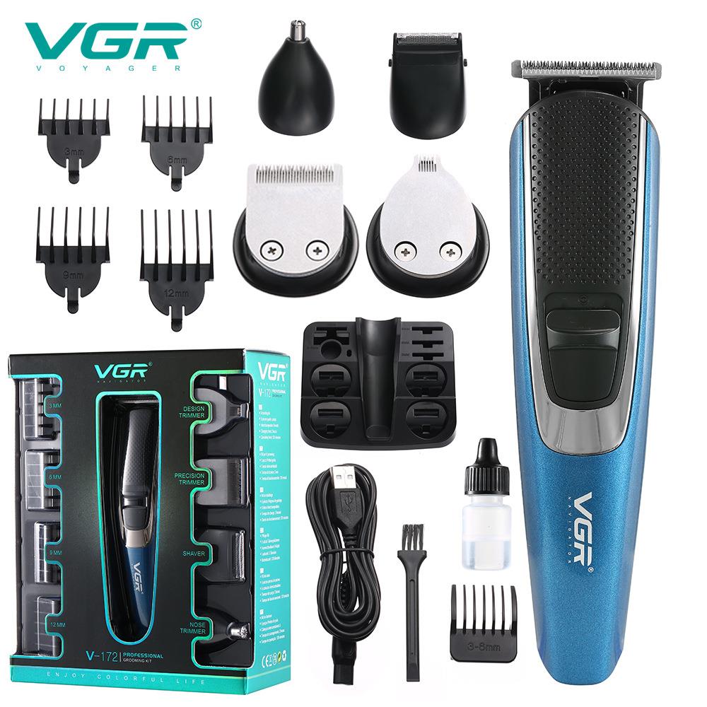 VGR172多功能剃须刀理发器套装五合一电推剪充电理发剪配件亚马逊