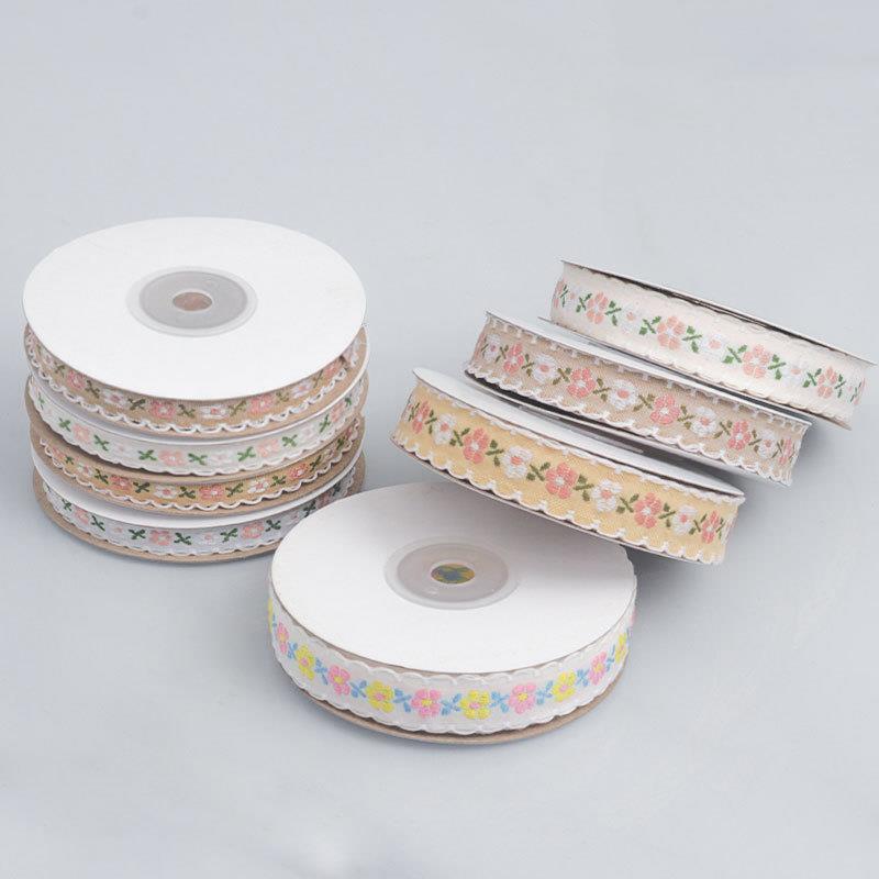 刺绣小碎花织带 头饰蝴蝶结手工DIY编材料编发夹配件丝带彩带装饰