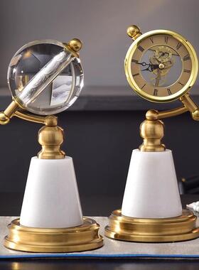 跨境轻奢水晶钟表摆件高级感创意家居礼物礼品时钟装饰工艺品