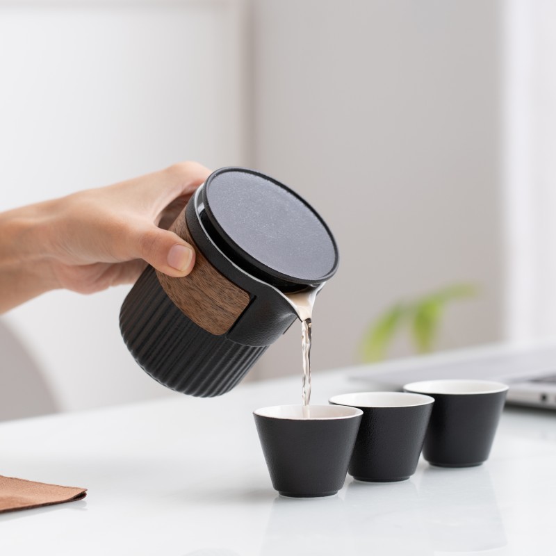旅行茶具套装陶瓷快客杯式收纳包家庭户外旅游泡茶杯一壶三杯