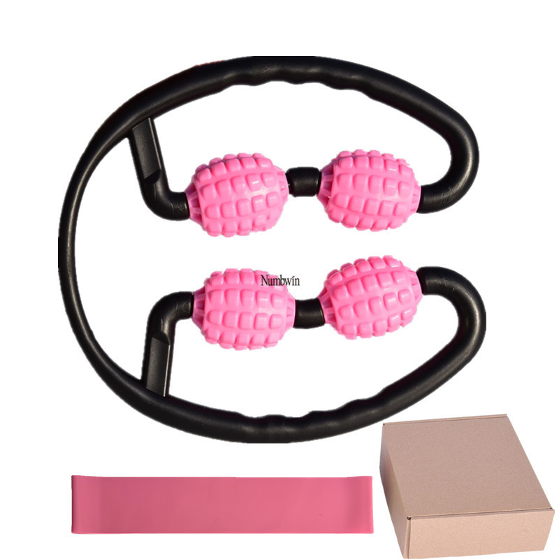 环形夹腿器三件套腿部按摩器乳胶500弹力圈15磅四球滚轮肌肉放松