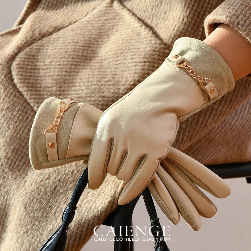 冬季手套女加绒加厚保暖骑行电动车防风防寒可触屏手套户外防风