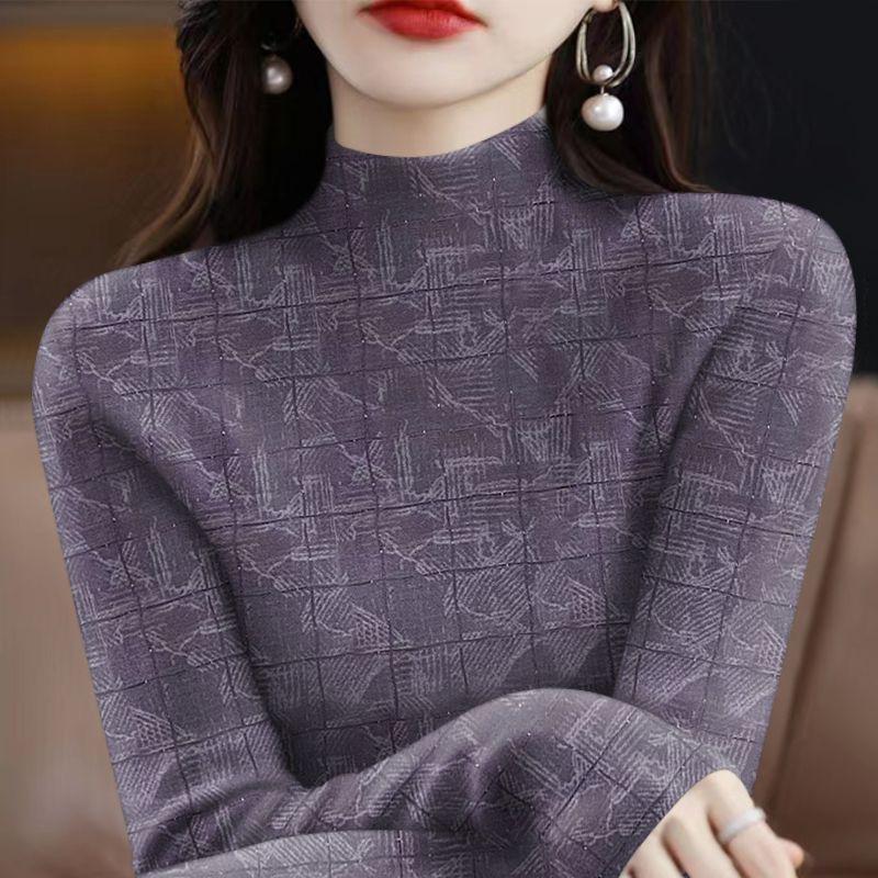 清仓外贸妈妈装中老年加绒加厚打底衫女大码内搭长袖T恤上衣女潮