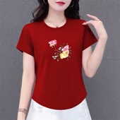 短袖 t恤女宽松大码 显瘦遮肚子韩版 清仓捡漏外贸妈妈装 上衣打底衫