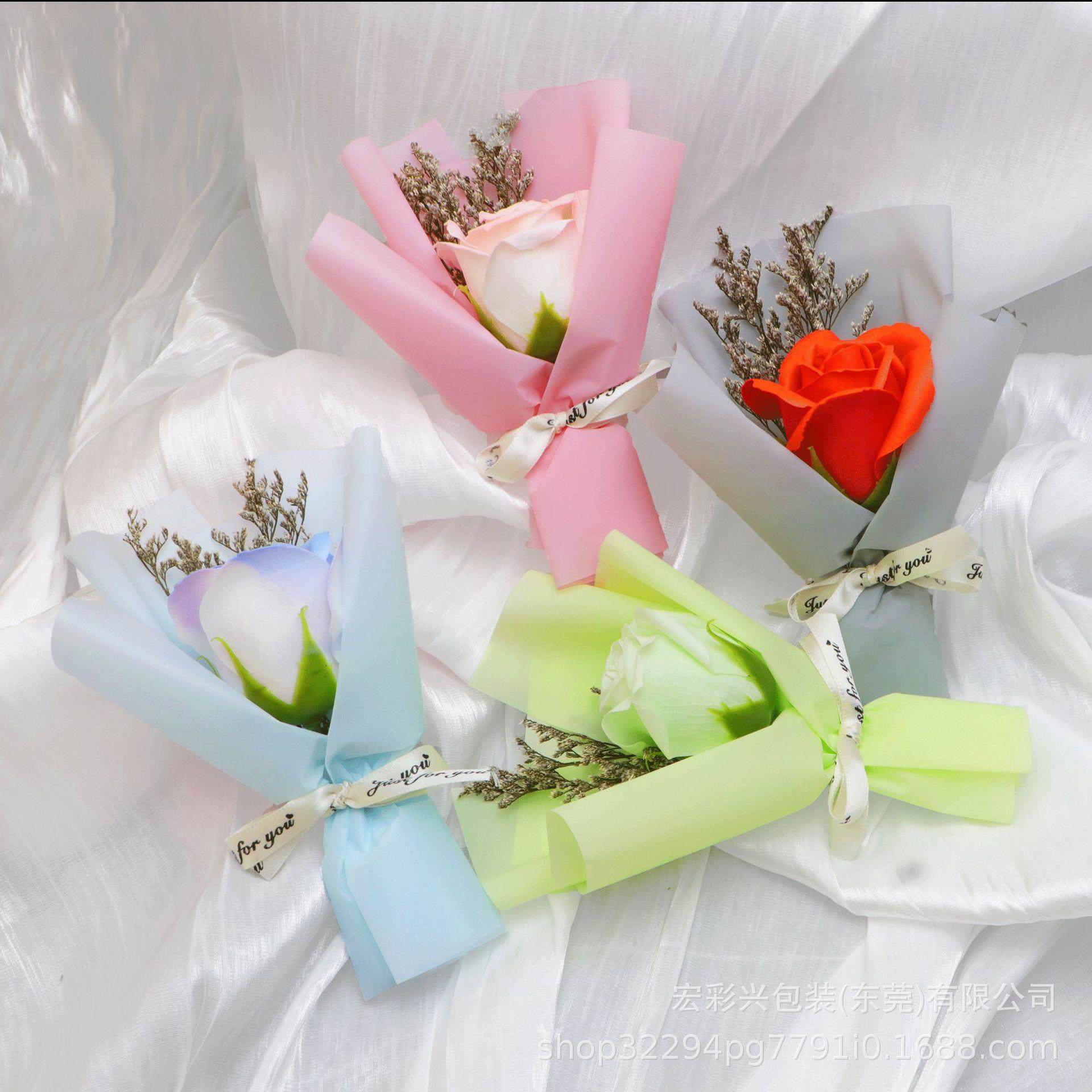 搭配礼品小花束成品香皂玫瑰花小花束情人节七夕节日迷你小花束