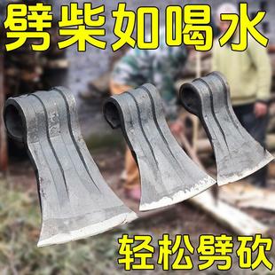 弹簧钢锻打板斧平面钢板斧槽板双刃斧全钢手工斧子锰钢板斧工具