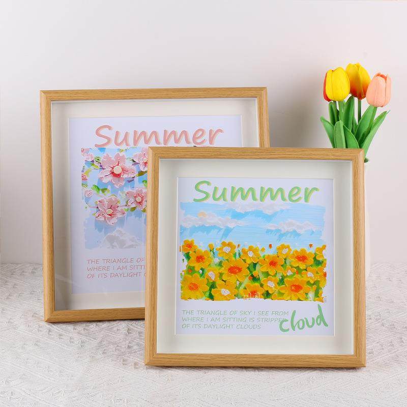 手绘油画棒画框装裱DIY专用正方形中空立体木质相框摆台挂墙