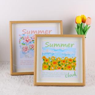 手绘油画棒画框装裱DIY专用正方形中空立体木质相框摆台挂墙