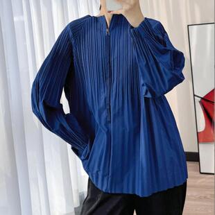 前后可穿半拉链套头卫衣女秋款百搭通勤时尚简约休闲褶皱上衣外套