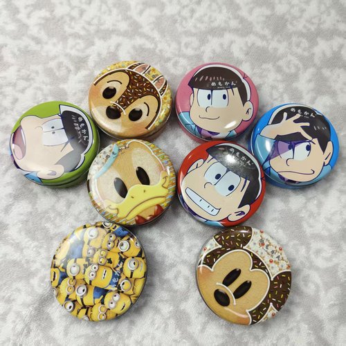 BEVERLY 日系卡通便签盒 阿松米奇小黄人圆形铁盒便签本（286）