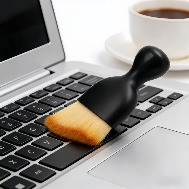 键盘清洁刷电脑清理工具软毛刷头黑色便携式数码软毛多功能清洁刷