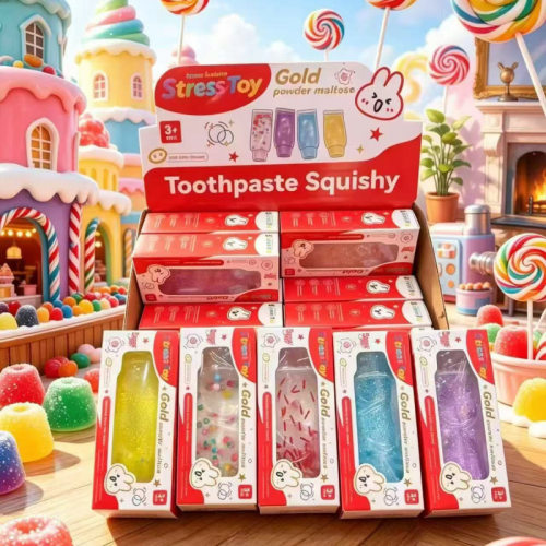 跨境亚马逊新款Toothpaste Soft Gel Toy牙膏小捏捏乐解压慢回弹