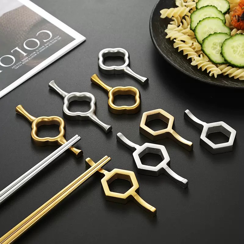304不锈钢金色两用三用筷子架托商用酒店摆台餐具筷托汤匙架勺托