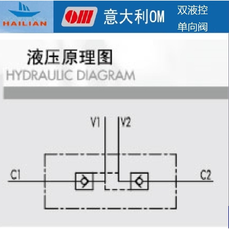 液控单向阀VBPDE1/2”L意大利OM液压锁管式保压锁平衡阀
