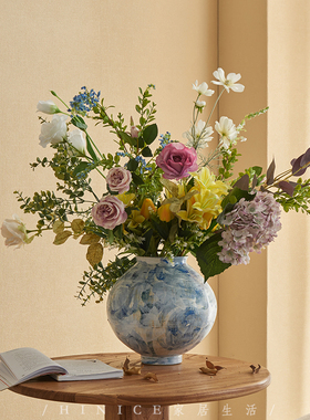 Hinice 现代简约创意法式装饰陶瓷插花瓶家居摆件水培陶罐