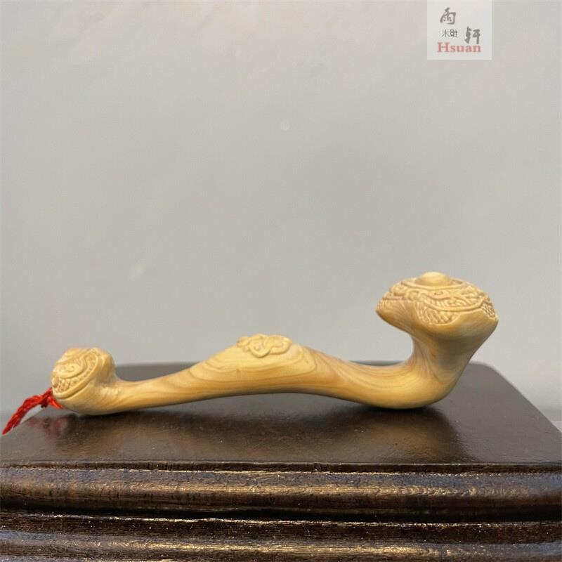 小叶黄杨木雕刻中式摆件挂件万事如意手把件家居装饰工艺礼品摆设