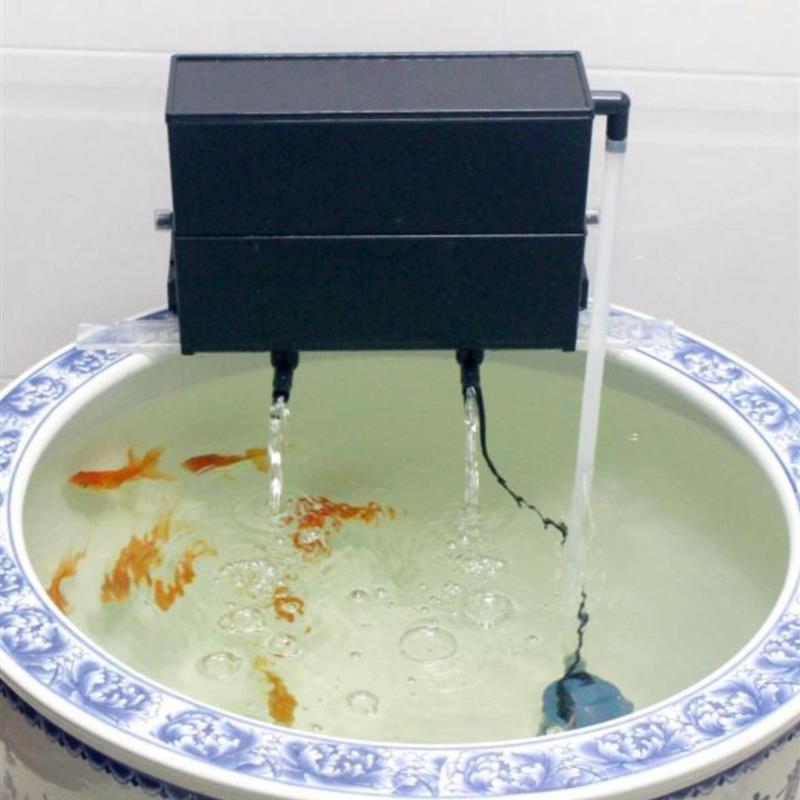 陶瓷鱼缸专用过滤器圆形地缸鱼盆吸便净水设备干湿分离滴流过滤盒