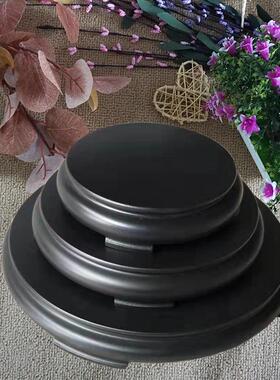 木底座圆形花瓶鱼缸实木底座酒坛奇石木质工艺品装饰摆件底托