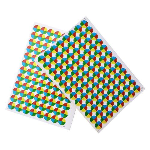 现货圆点彩色四色标办公标签纸灯具颜色记号不干胶标签贴纸
