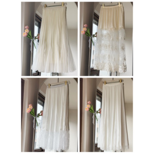 四季予她  旗袍内搭蕾丝边打底衬裙衬裤防走光夏季遮胯显瘦半身裙