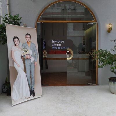 婚礼迎宾海报无纺布结婚海报迎宾易拉宝影楼展架生日海报打印定制