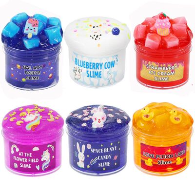 新款AMZ史莱姆胶slime kit 椰果泥软陶切片水晶泥玩具60ml套装