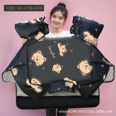 2025新款护肩护脖款电动车挡风被冬季加绒加厚电瓶摩托车防水防风