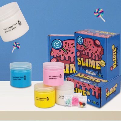 AMZ四色棉花泥套装彩盒史莱姆泥